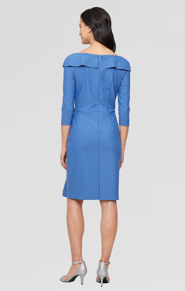 Vestido drapeado con cascada