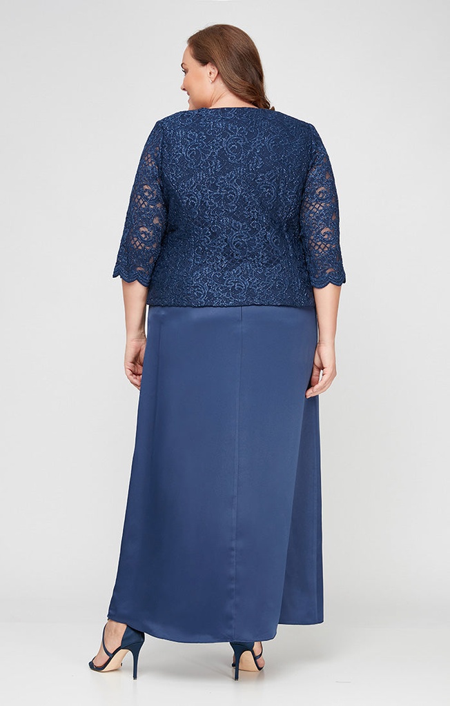 Vestido metálico de mangas abullonadas