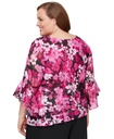 Blusa floral escalonada de mangas 3/4