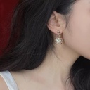 Aretes colgantes de flores de recina