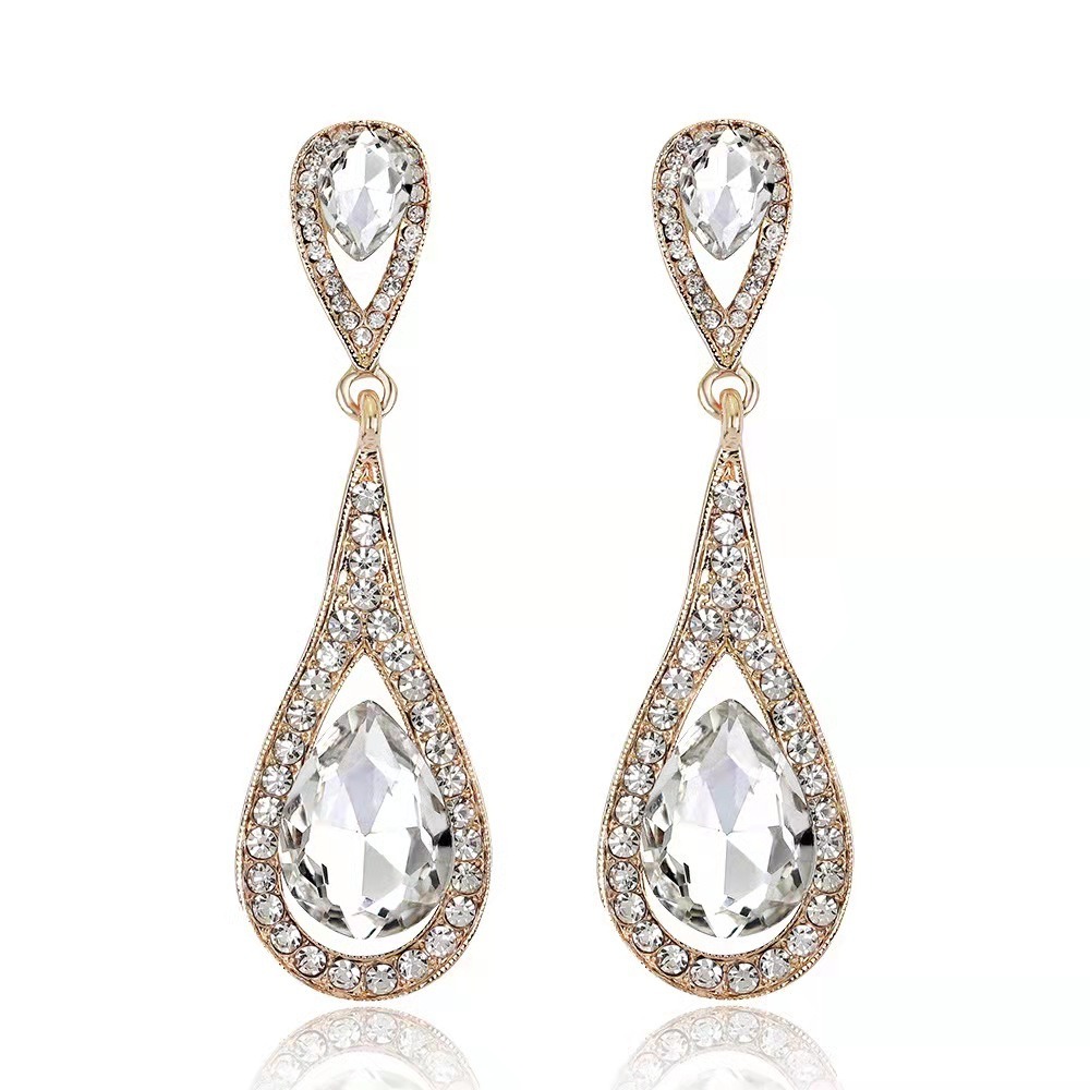 Aretes con diamantes de gota de agua (copia)