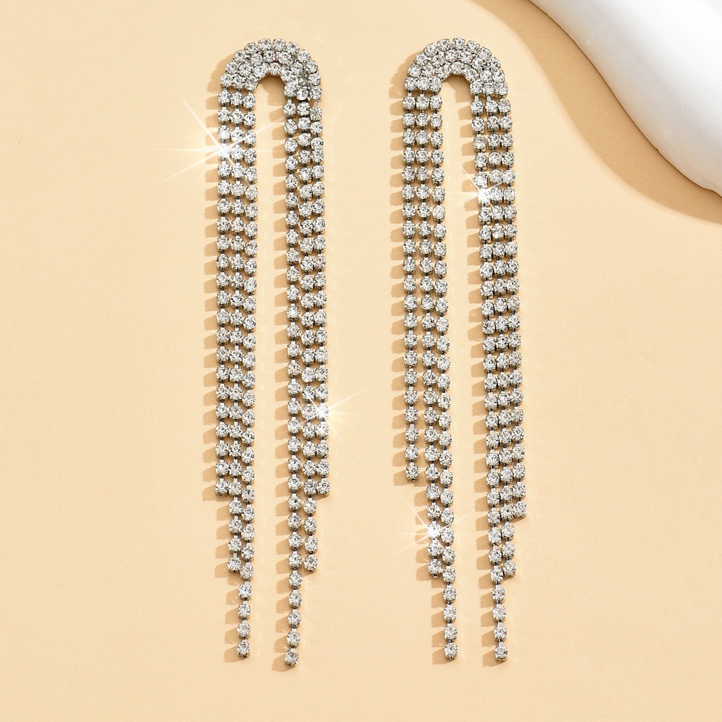 Aretes de de borla con diamantes