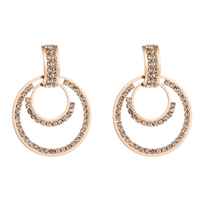 Aretes colgantes de círculos brillantes