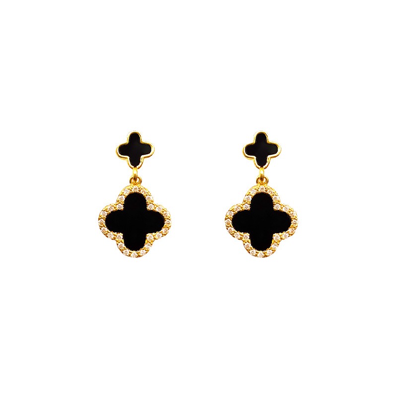 Aretes de clip de trébol