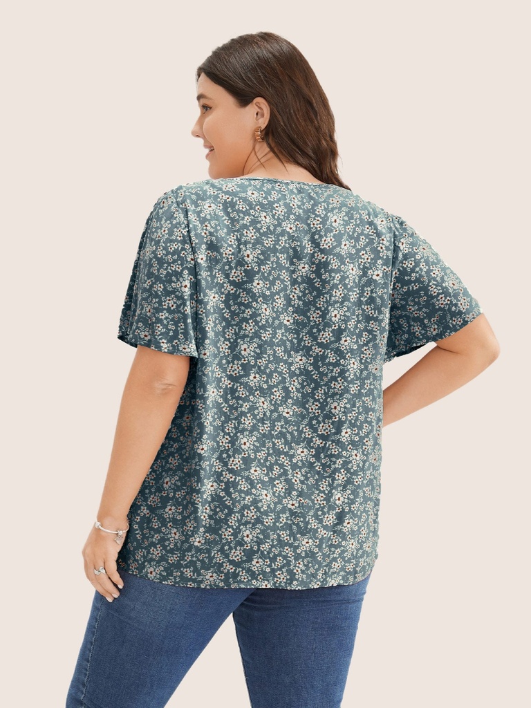 Blusa floral con botones