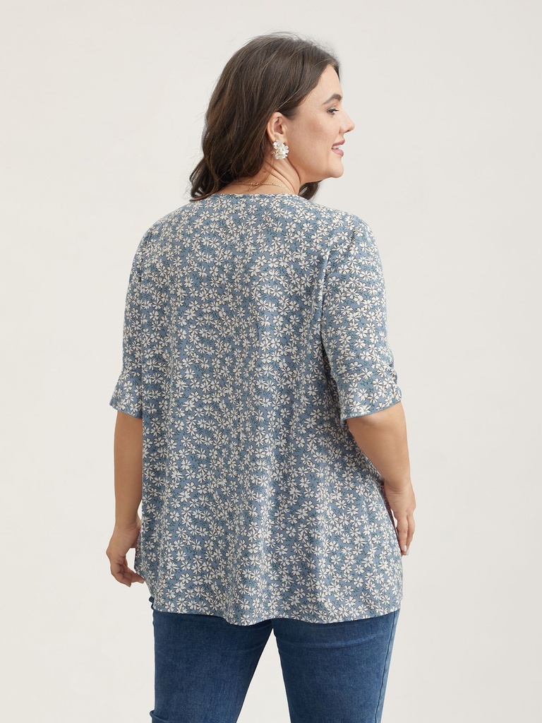 Blusa con borlas y estampado Bohemio
