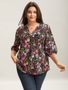 Blusa floral con hombros descubiertos