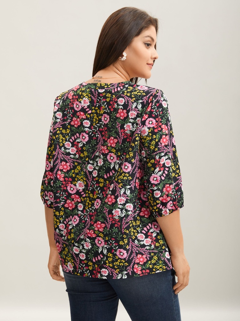 Blusa floral con hombros descubiertos