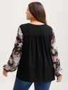 Blusa con capa de gasa floral