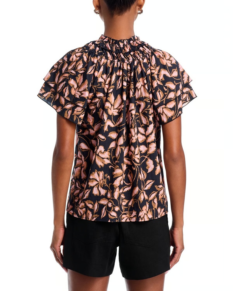 Blusa floral con mangas en capas