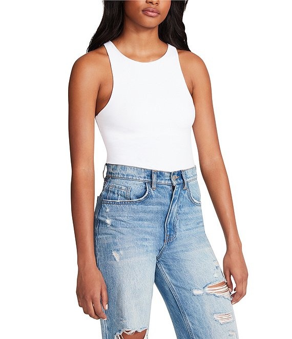 Body de malla con escote asimétrico