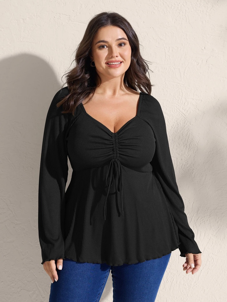 Blusa traslapada con botones