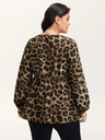Blusa lisa con cuello en V plisado