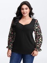 Blusa con mangas de encaje 