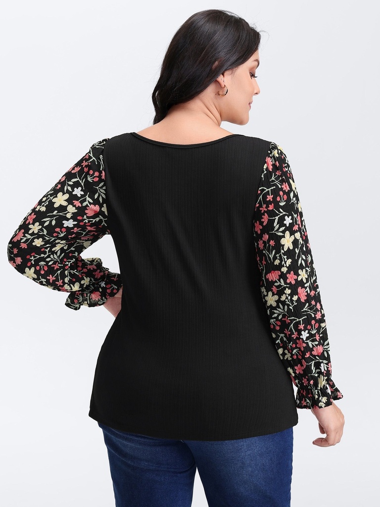 Blusa con mangas de encaje 