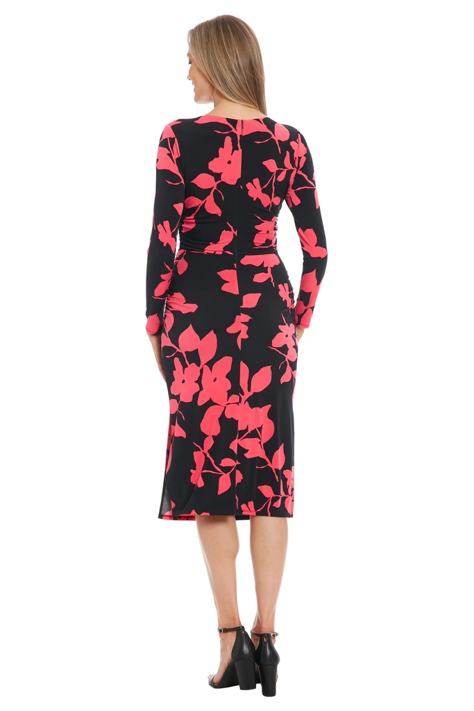 Vestido floral de fruncido lateral