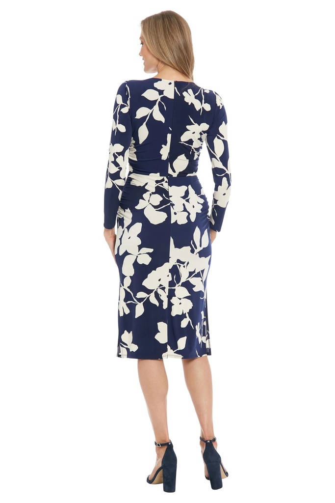 Vestido floral de fruncido lateral