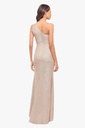 Vestido brillante con ribete de volantes