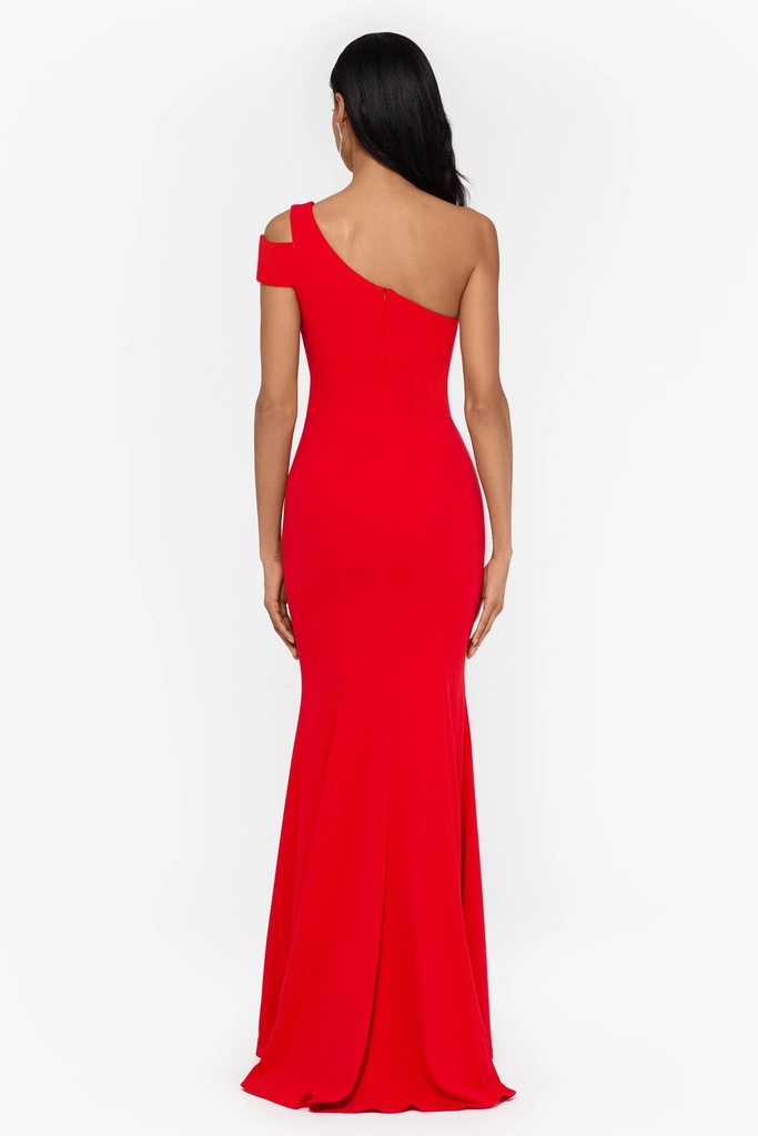 Vestido evasé de un solo hombro