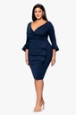 Vestido tubo drapeado con brillante