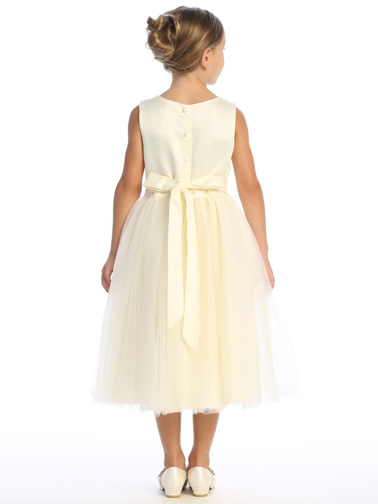 Vestido de Tul con encaje y perlas