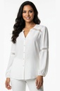 Blusa abotonada con ribete de encaje