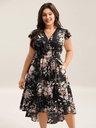 Vestido floreado con escote cruzado