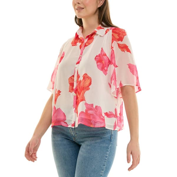 Blusa de gasa con estampado floral