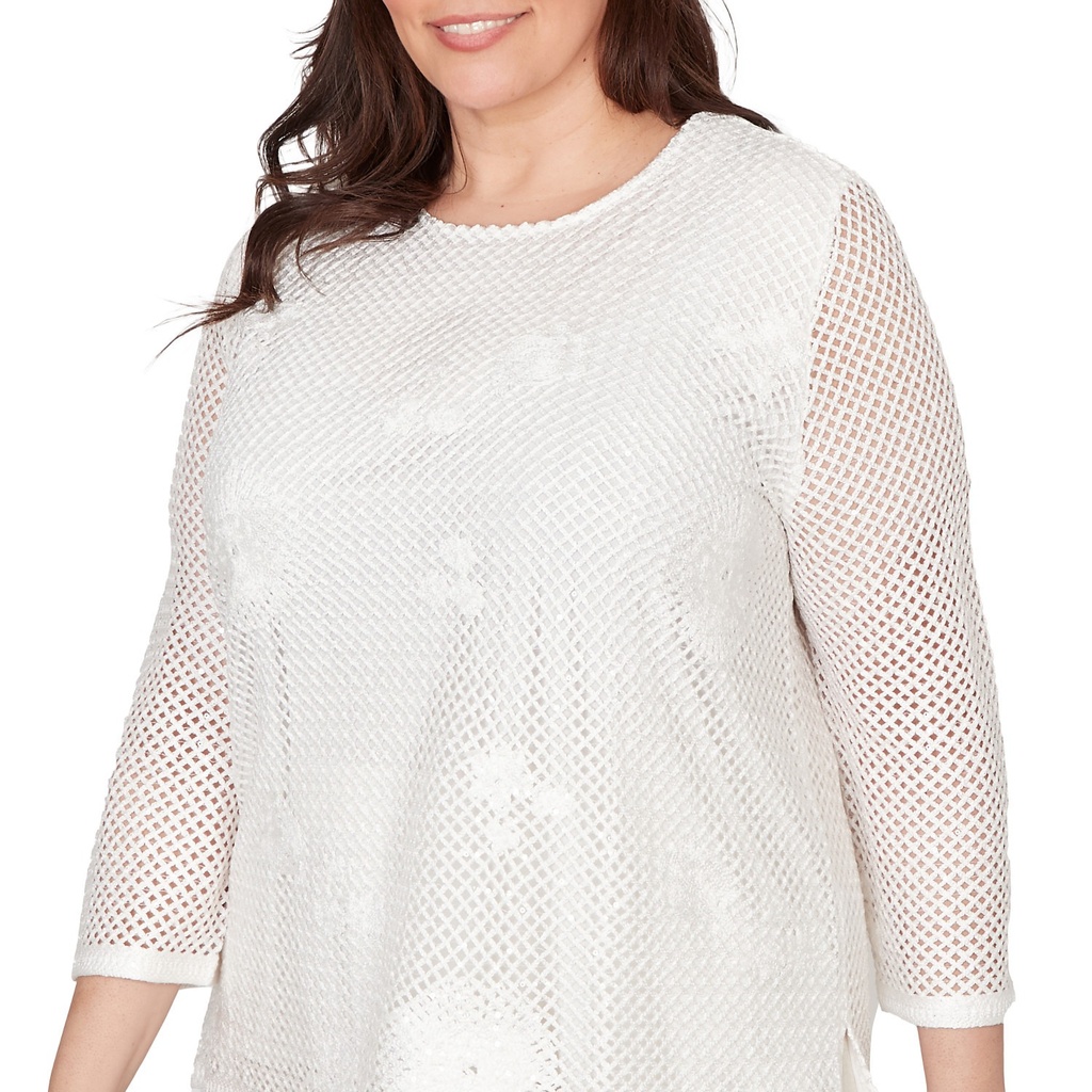 Blusa de malla y estampado floral