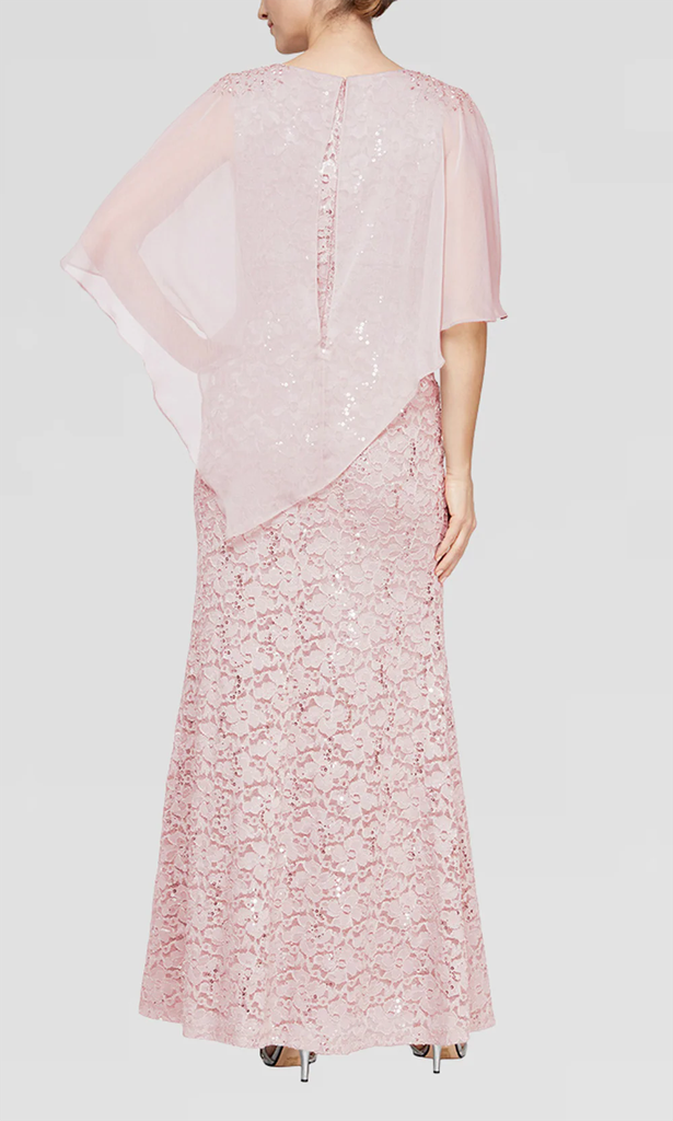 Vestido asimetrico con encaje