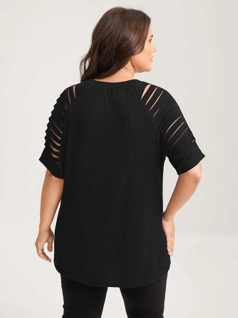Blusa de mangas recortadas