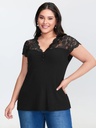Blusa de mangas de encaje
