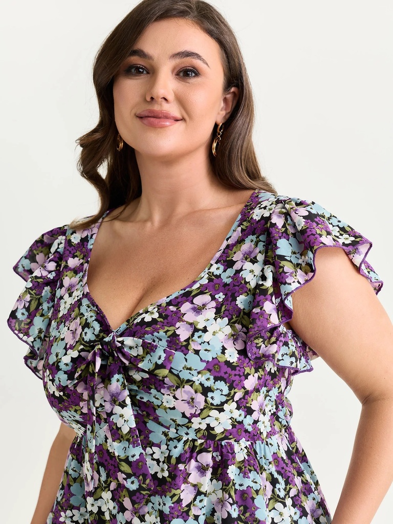 Blusa con escote ajustable