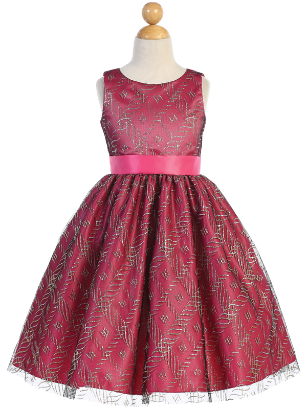 Vestido de tul con brillo sobre raso