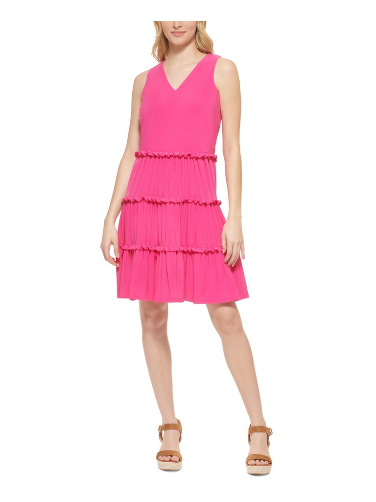 Vestido recto de punto a capas