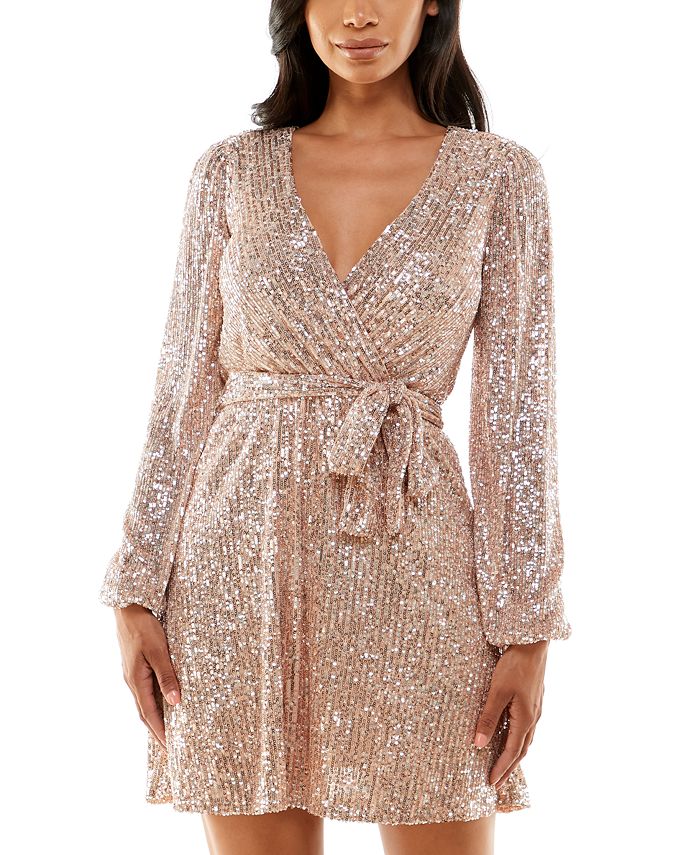 Vestido de lentejuelas de manga larga