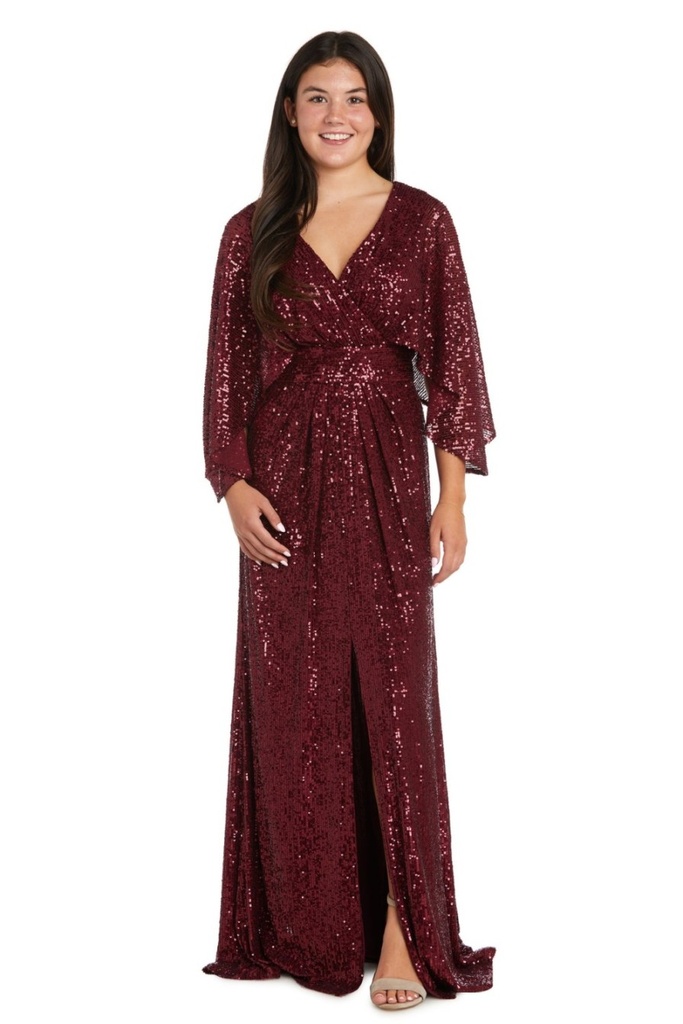Vestido largo formal de lentejuelas