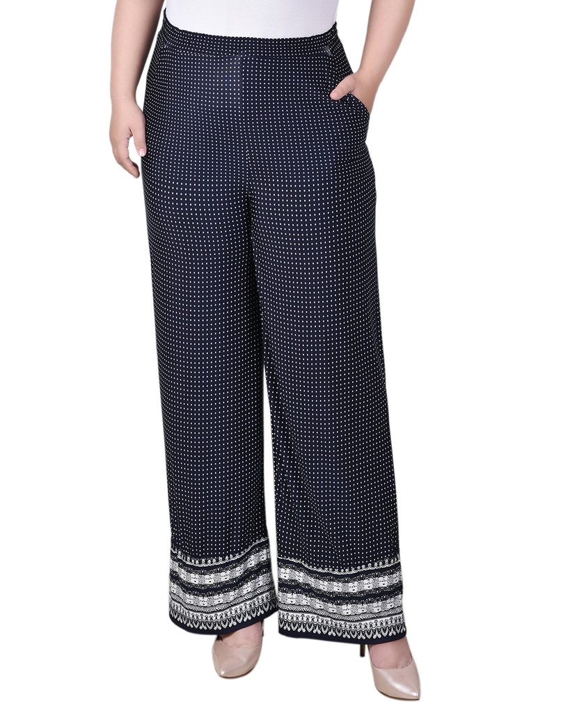 Pantalón tipo palazzo Navy Dot