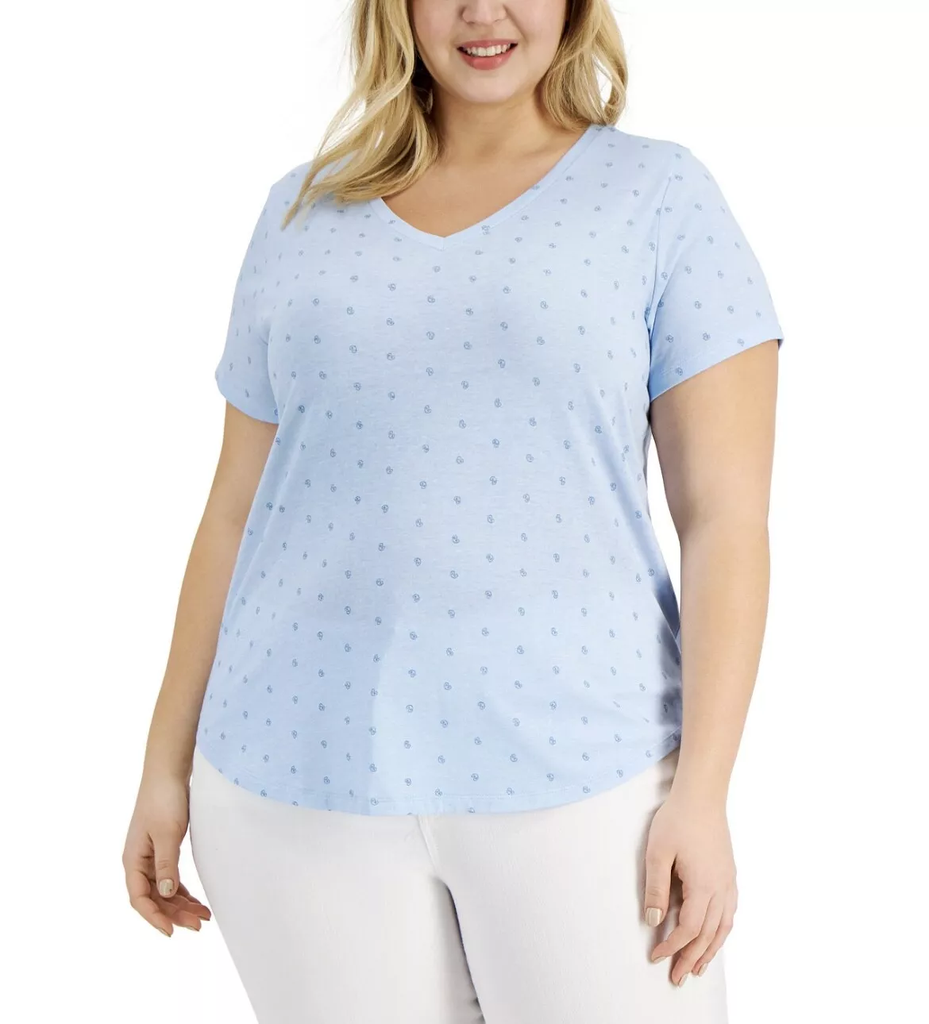 Blusa clásica con estampado Burnout