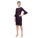 Vestido tubo drapeado con brillante