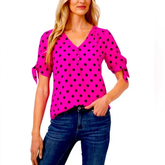 Blusa de manga corta con lazo