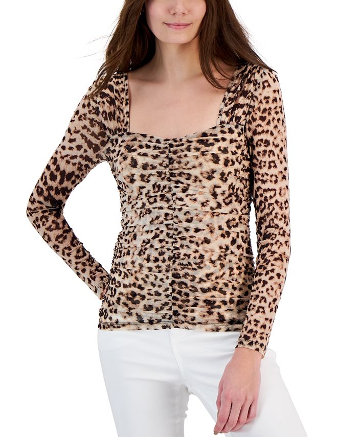 Blusa animal print fruncida