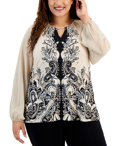 Blusa de gasa estampada