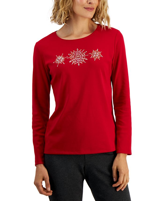 Blusa Navideña de copos de nieve