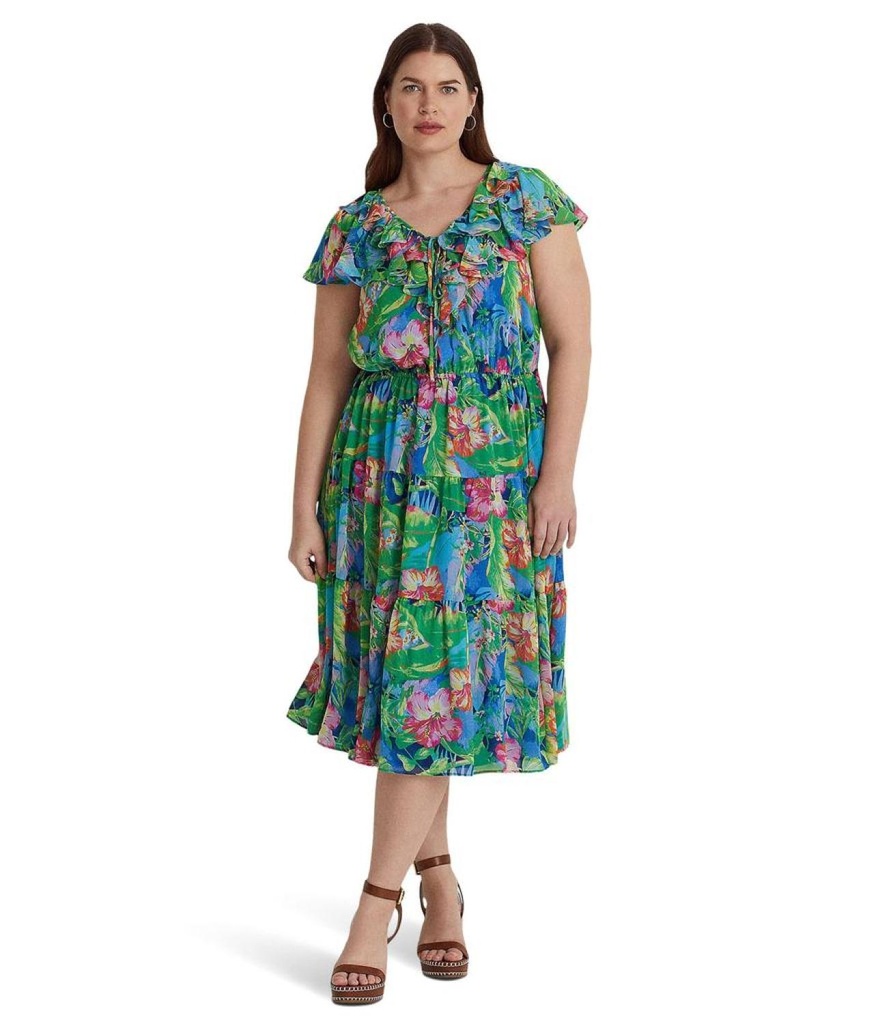 Vestido de georgette con flores