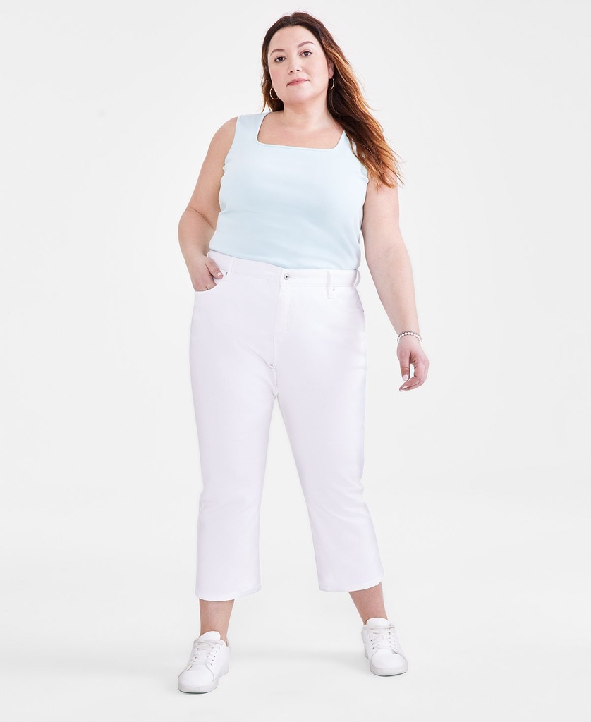 Pantalones capri de tiro medio curvy