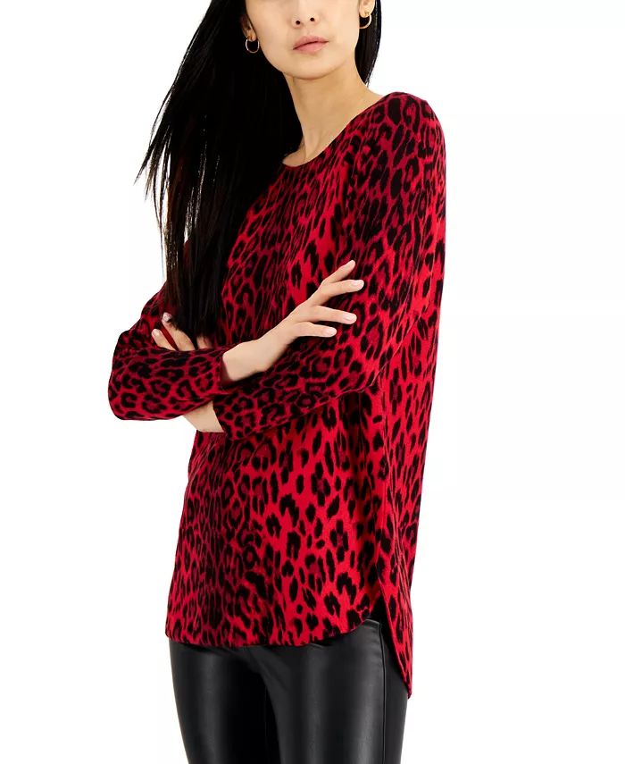 Suéter estilo túnica animal print