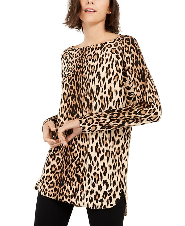 Suéter estilo túnica animal print