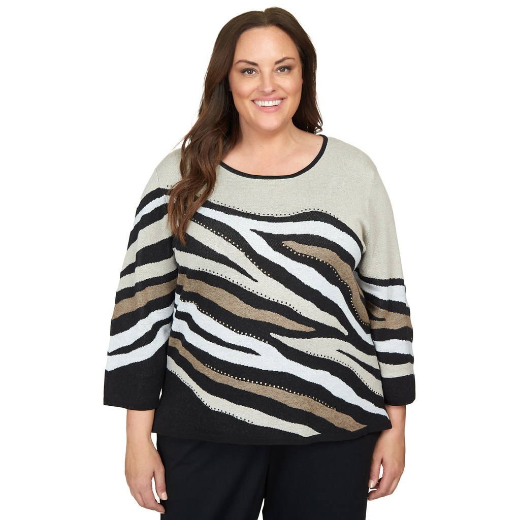 Blusa con tejido jacquard con cuentas