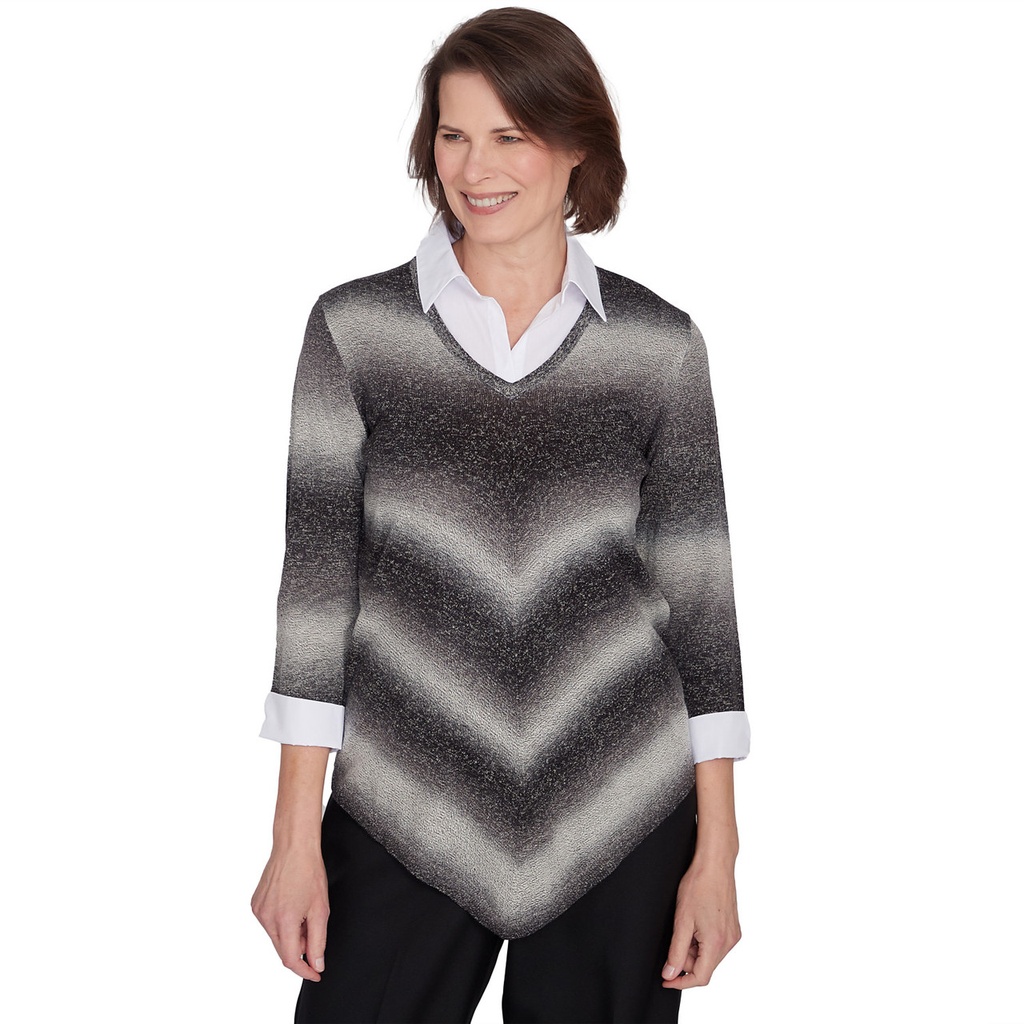 Blusa tejida dos en uno con  chevron